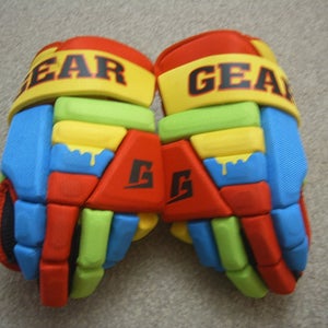 Brand New Gear Senior Hockey Gloves Multi/Rainbow Color sz 14"