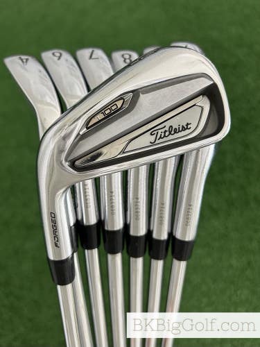 LH Titleist T100 Forged Iron Set 4-P / True Temper AMT Black Stiff