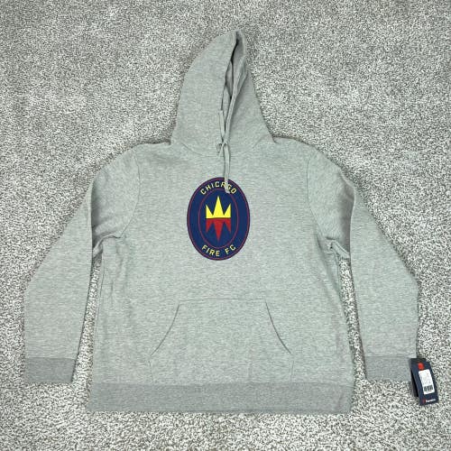 Chicago Fire FC Sweatshirt Mens 3XL Gray MLS Soccer Fanatics Hoodie Fleece Sport