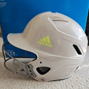 Adidas Destiny Batting Helmet w/ Mask White Size 6 3/8" - 7 5/8" (Minimally Used)