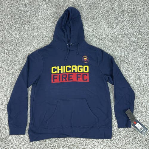 Chicago Fire FC Sweatshirt Men XL Blue MLS Soccer Fanatics Hoodie Pullover Sport