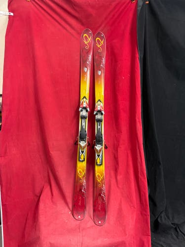 Skis: K2 T:Nine Burnin Luv all-mountain skis, 153cm. Bindings: Marker, 270-326mm