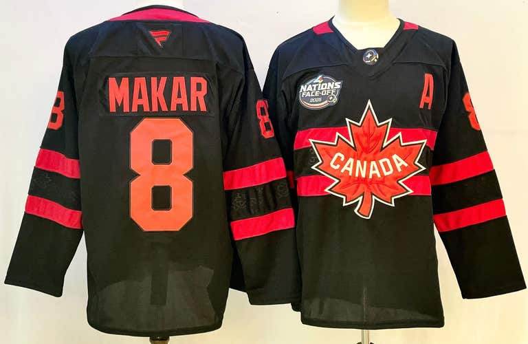 Cale Makar #8 | Team Canada 4 Nations Face-Off Jersey – Black