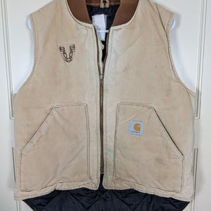 Vintage Carhartt Vest Duck Canvas Arctic Quilt Lined Men's Size: L Distressed