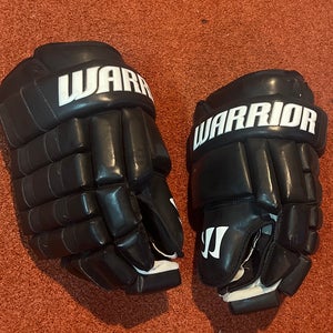 Warrior Black Leather Hockey Gloves 14” Mint