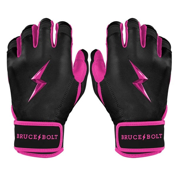 Bruce Bolt Bear Series Short Cuff Batting Gloves (Large) - Hot Pink (New)