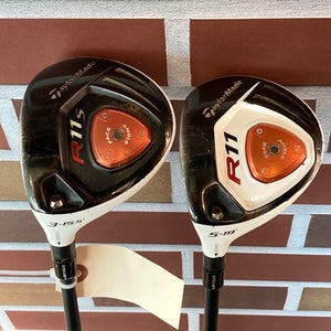 Used Men's TaylorMade R11 Left Handed 3 & 5 Wood Combo Set | R Flex | Graphite Shafts