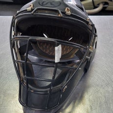 Used Rawlings ADULT 7 1/8 TO 7 3/4 Catchers Helmet w/Mask Black One Size 11497-S000155544