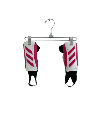 Used Adidas Soccer Shin Guards Junior White And Pink LG 11692-S000146505