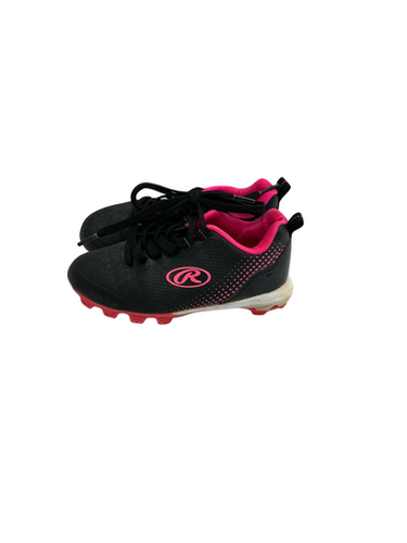 Used Rawlings BLACK/PINK SB BB/SB Cleats Black And Pink Youth 11.0 11692-S000146531