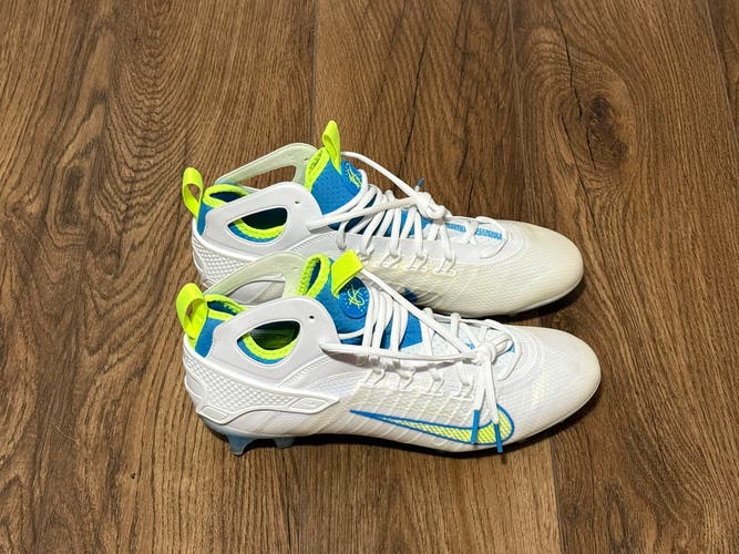 Nike Huarache 9 Elite Mid LAX SE Blue And Volt Men's Size 12.5 FV6149-100 NEW