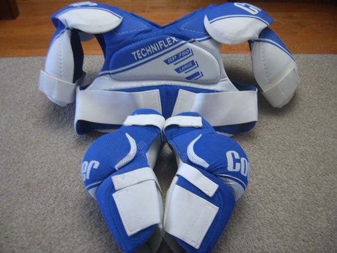 Hockey Shoulder/Elbow Pad Set-Vintage Rare Cooper Techniflex 750 Hockey Shoulder and Elbow Pad Set