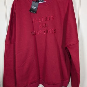 Waggle Golf Sweatshirt Crewneck Red Fleece Men's Size: 2XL Hazards & Drop Zone
