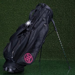 G/Fore Daytona Plus Stand Bag 4 Way By Vessel Golf Bag, Onyx, Black/Pink ~ READ!