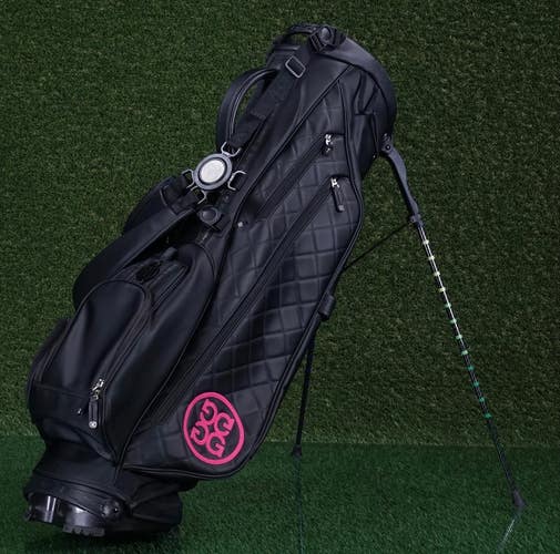 G/Fore Daytona Plus Stand Bag 4 Way By Vessel Golf Bag, Onyx, Black/Pink ~ READ!