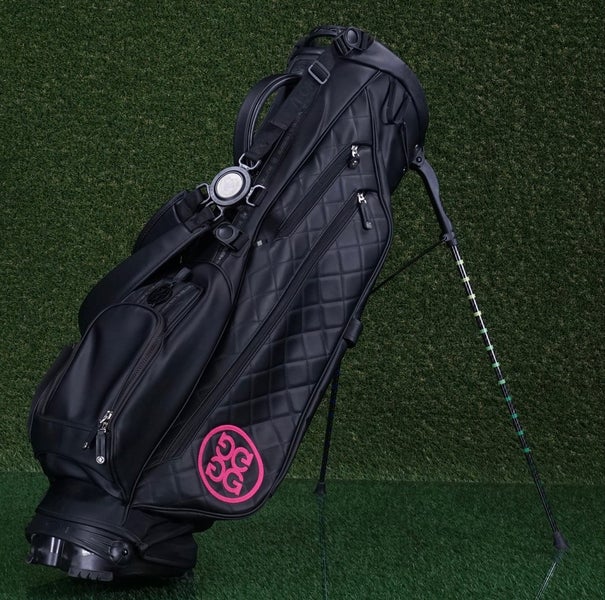 G/Fore Daytona Plus Stand Bag 4 Way By Vessel Golf Bag, Onyx, Black/Pink ~ READ!