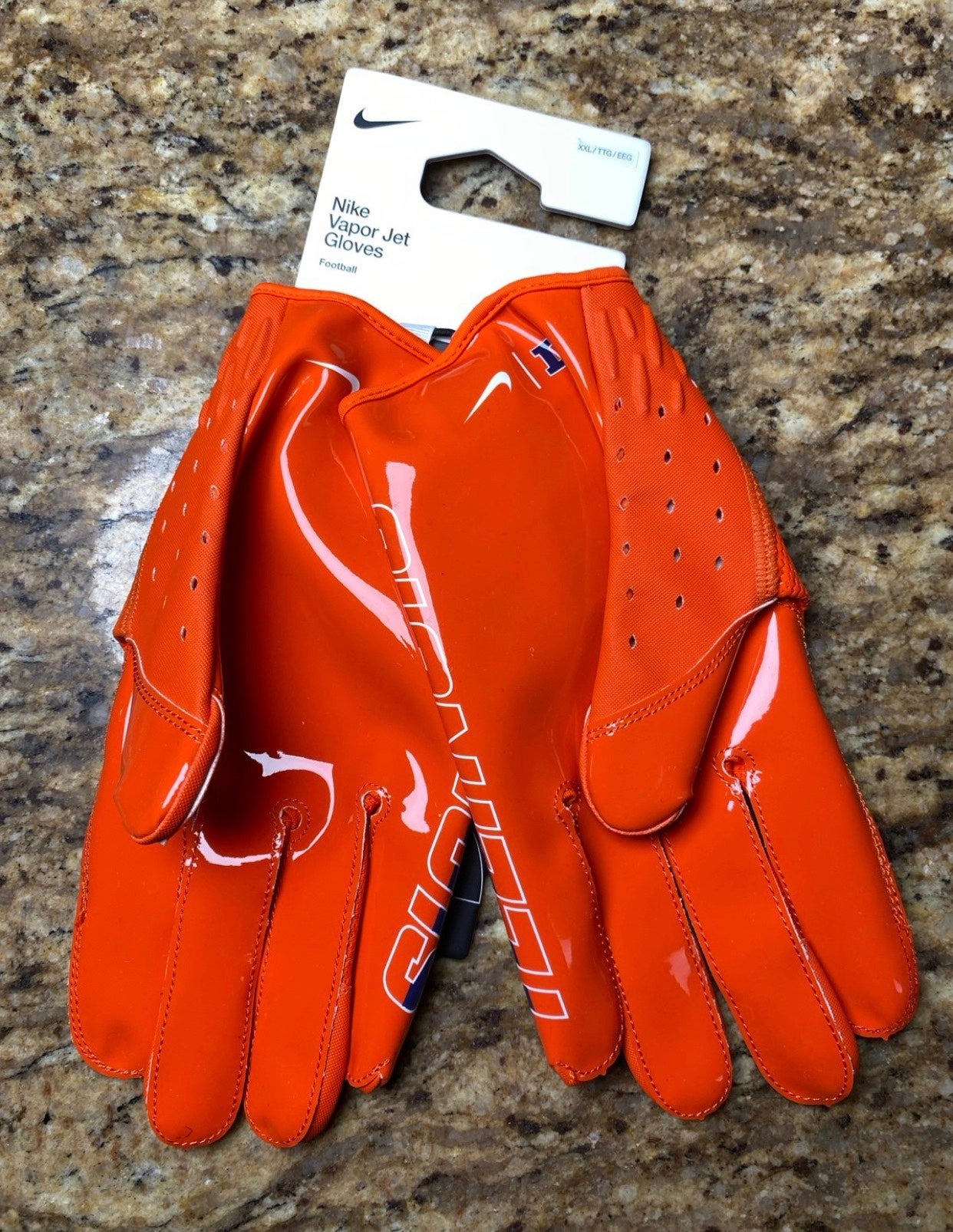 Nike Vapor Jet 7.0 Football Gloves Silver-White Unisex Size 2XL