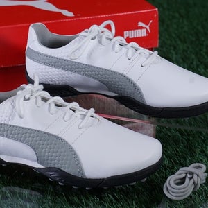 Puma Titantour V2 Jr Golf Shoes Kids EU 33 US 2, White/Gray ~ 188672 02 ~ New!