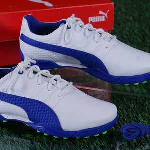 Puma Titantour V2 Jr Golf Shoes Kids EU 33 US 2, White/Blue ~ 188672 03 ~ New!