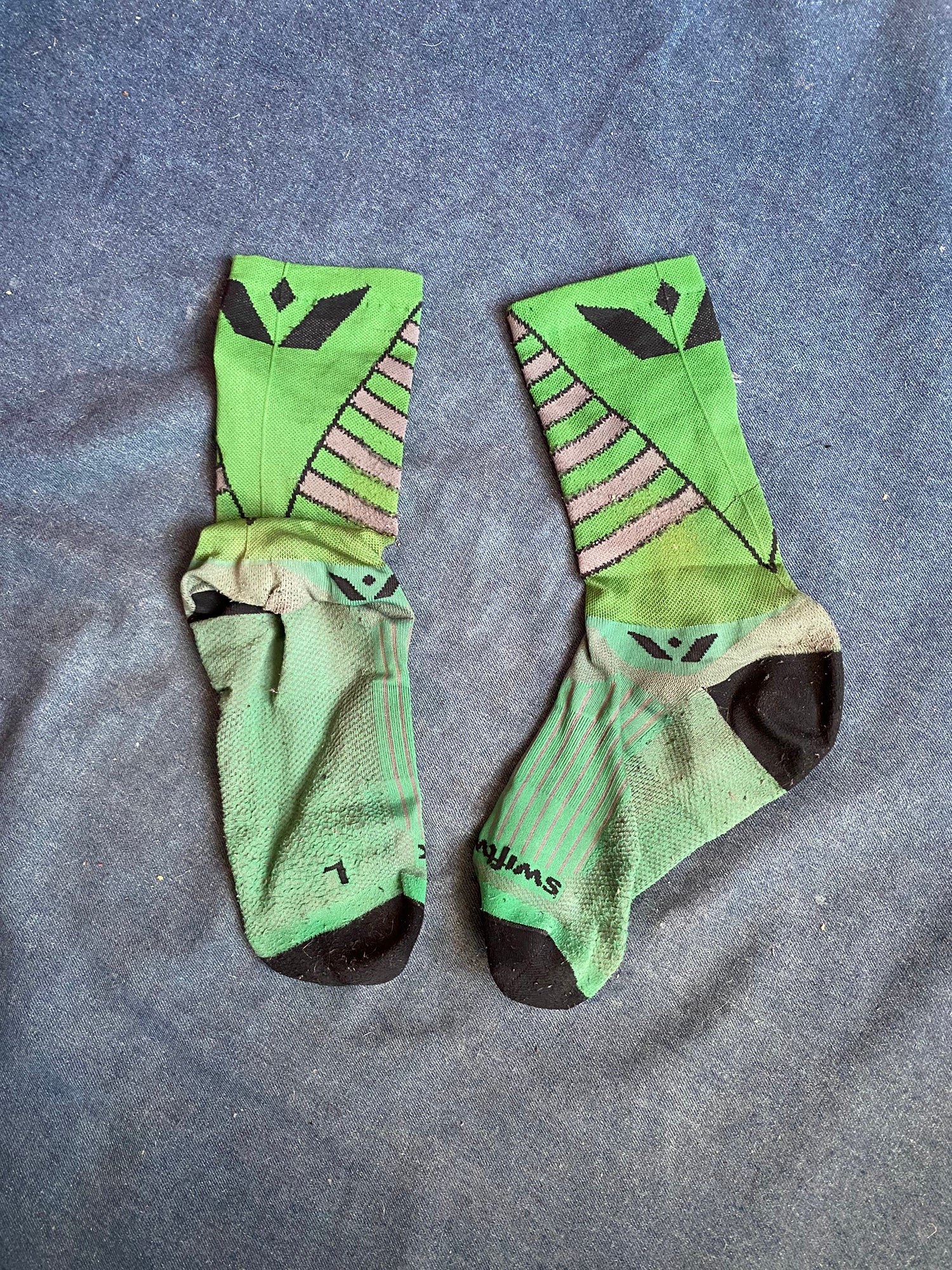 green and orange nike socks