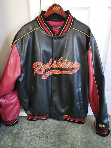 G-III Sports Washington Redskins NFL Leather Bomber Jacket officially licensed vintage