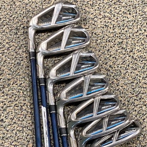 Used Men's TaylorMade SIM Max OS Iron Left Handed Set | 6i-9i, PW, AW, SW | R Flex | Ventus 6 Shafts