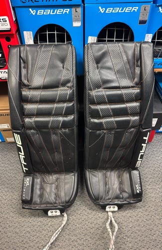 29" + 2" True Catalyst 7X3 (Used) Black Intermediate ice hockey goal Goalie Leg Pads INT