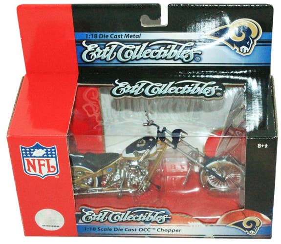 Damaged - Vintage Rams NFL Football 1:18 Diecast Motorcycle Ertl Toy 2006