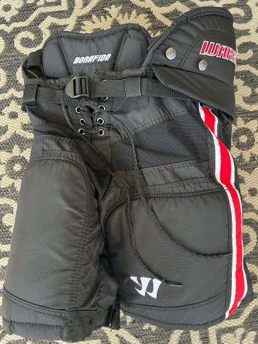 Black New Junior Medium Warrior Bonafide Hockey Pants