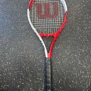 Used Wilson ROGER FEDERER 110 Adult Tennis Racquet Red 4 3/8" 11849-S000036848