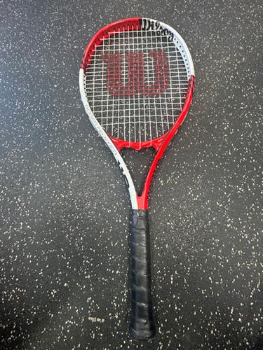Used Wilson ROGER FEDERER 110 Adult Tennis Racquet Red 4 3/8" 11849-S000036848