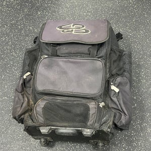 Used BoomBah ROLLER BASEBALL BAG BB/SB Player Wheeled Bag Navy Blue 11849-S000036828