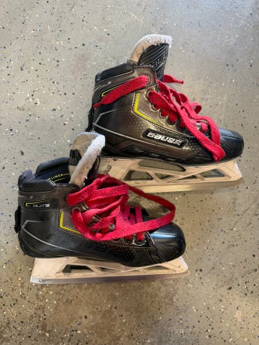 Used Bauer Elite Hockey Goalie Skates Regular Width Size 4.5