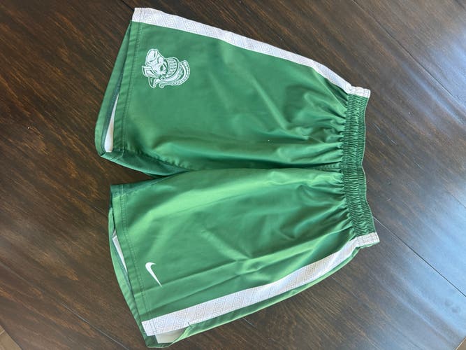 Green Medium Men's Nike Shorts (Used). MSU LACROSSE, GAME SHORTS.