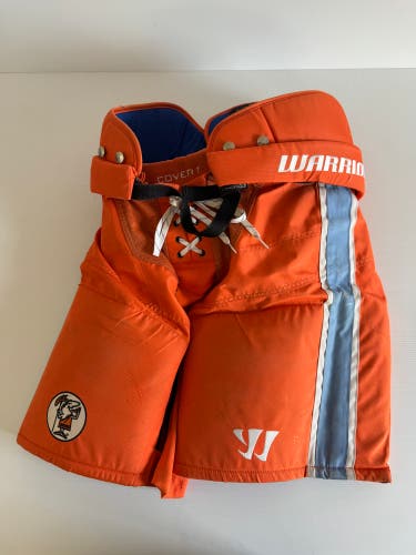 Used Senior Medium Warrior Covert Pro Stock Hockey Pants - Orange/Blue/White