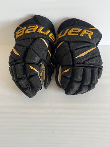 Used 13" Bauer Vapor Pro Team Pro Stock Hockey Gloves - Black/Gold