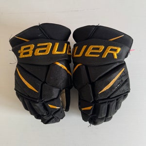 Used 13" Bauer Vapor Pro Team Pro Stock Hockey Gloves - Black/Gold