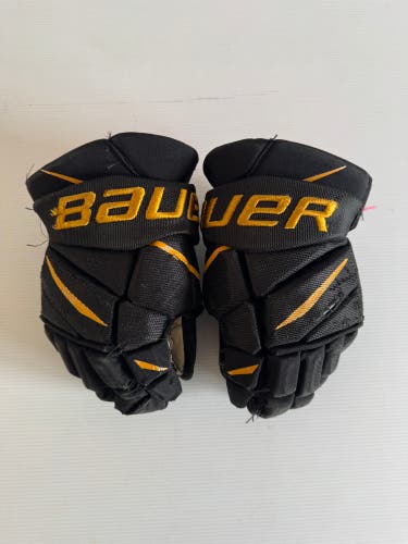 Used 13" Bauer Vapor Pro Team Pro Stock Hockey Gloves - Black/Gold
