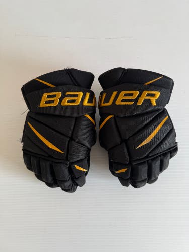 Used 13" Bauer Vapor Pro Team Pro Stock Hockey Gloves - Black/Gold