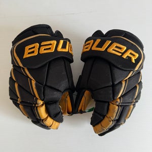 Used 13" Bauer Vapor 1X Pro Lite Pro Stock Hockey Gloves - Black/Gold