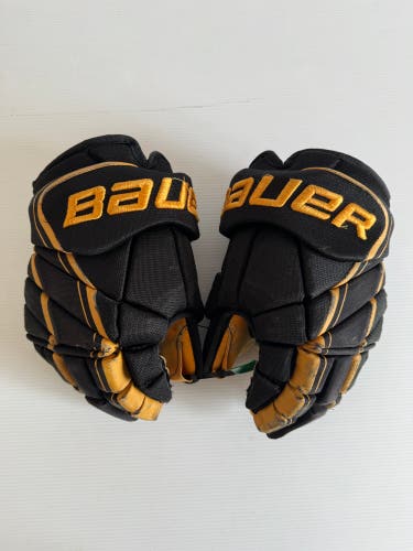 Used 13" Bauer Vapor 1X Pro Lite Pro Stock Hockey Gloves - Black/Gold