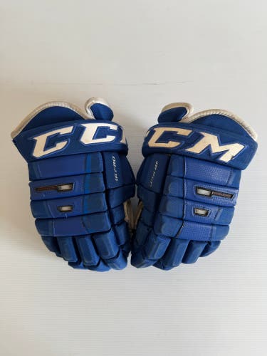 Used 14" CCM Tacks 4 Roll Pro Gloves - Royal