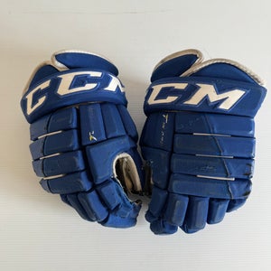 Used 14" CCM Tacks 4 Roll Pro Gloves - Royal