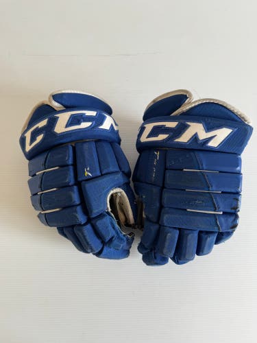 Used 14" CCM Tacks 4 Roll Pro Gloves - Royal