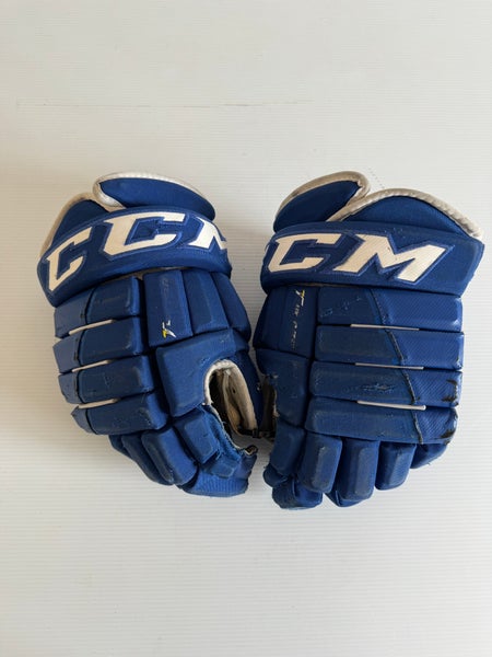 Used 14" CCM Tacks 4 Roll Pro Gloves - Royal