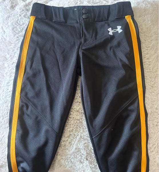 Black Men's XS Youth Under Armour Game Pants (New)