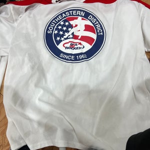 Red Jersey district camp hockey jersey