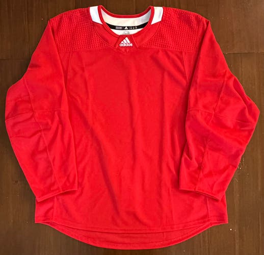 Adidas MiC hockey pro stock practice jersey red size 54 NWOT