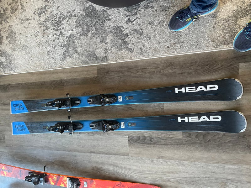Men's HEAD e.Titan SuperShape 177 cm All Mountain Skis With Bindings Max Din 12 (Used)
