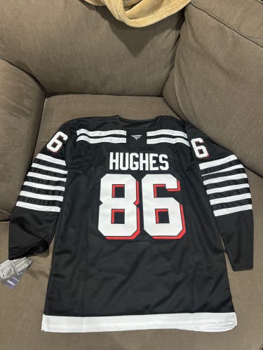 Jack Hughes devils black jerseys men’s size large new
